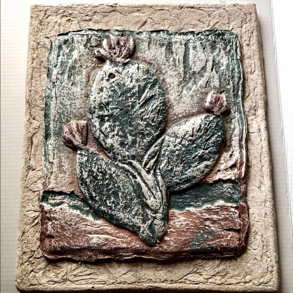 Large plaster cactus artwork
